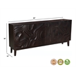 Pemberly Row 4-Door Carved Solid Wood Sideboard in Dark Brown
