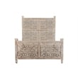 Pemberly Row 3-piece Floral Carved Solid Wood Bedroom Set in Gray