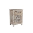 Pemberly Row 3-piece Floral Carved Solid Wood Bedroom Set in Gray