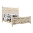 Pemberly Row 3-piece Floral Carved Solid Wood Bedroom Set in White