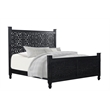 Pemberly Row 3-piece Floral Carved Solid Wood Bedroom Set in Black