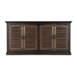 Pemberly Row 4-Door Shutter Solid Wood Sideboard in Dark Brown