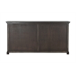 Pemberly Row 4-Door Shutter Solid Wood Sideboard in Dark Brown