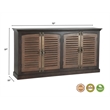 Pemberly Row 4-Door Shutter Solid Wood Sideboard in Dark Brown