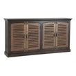 Pemberly Row 4-Door Shutter Solid Wood Sideboard in Dark Brown