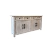 Pemberly Row Traditional 4-drawer 4-Door Solid Wood Sideboard in White