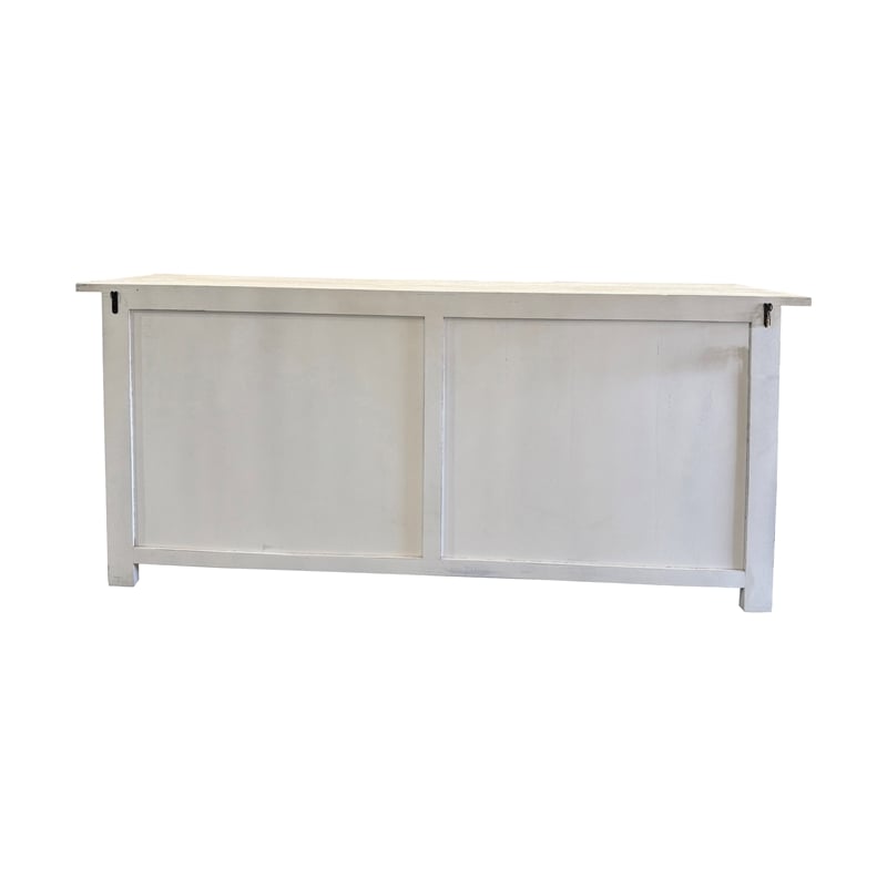 Pemberly Row Traditional 4-drawer 4-Door Solid Wood Sideboard in White