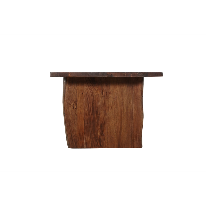Pemberly Row 13-piece Live Edge Solid Wood Dining Set in Dark Brown