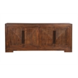 Pemberly Row 4-Door Geometric Solid Wood Sideboard in Dark Brown