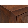 Pemberly Row 4-Door Geometric Solid Wood Sideboard in Dark Brown