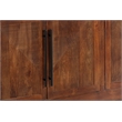 Pemberly Row 4-Door Geometric Solid Wood Sideboard in Dark Brown