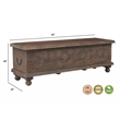 Pemberly Row Traditional Carved Solid Wood Storage Ottoman in Brown