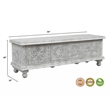 Pemberly Row Traditional Carved Solid Wood Storage Ottoman in White