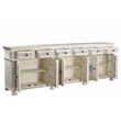 Pemberly Row 6-drawer 6-Door Carved Solid Wood Sideboard in White