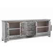 Pemberly Row 3-drawer 4-Door Carved Solid Wood Sideboard in Gray