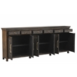 Pemberly Row 6-drawer 6-Door Carved Solid Wood Sideboard in Brown