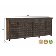 Pemberly Row 6-drawer 6-Door Carved Solid Wood Sideboard in Brown