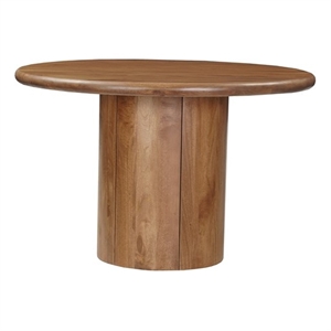 Pemberly Row 48&quot Round Solid Wood Dining Table in Dark Brown