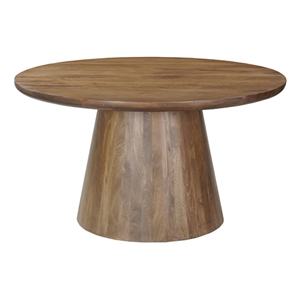 Pemberly Row 54&quot Round Solid Wood Dining Table in Dark Brown