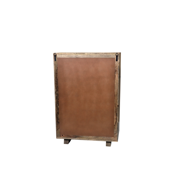 Pemberly Row Handcrafted Solid Wood Chest with 5 Drawers in Weathered Brown
