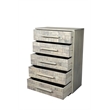 Pemberly Row Handcrafted Solid Wood Chest with 5 Drawers in Weathered Gray