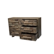 Pemberly Row Handcrafted Solid Wood Dresser with 6 Drawers in Weathered Brown