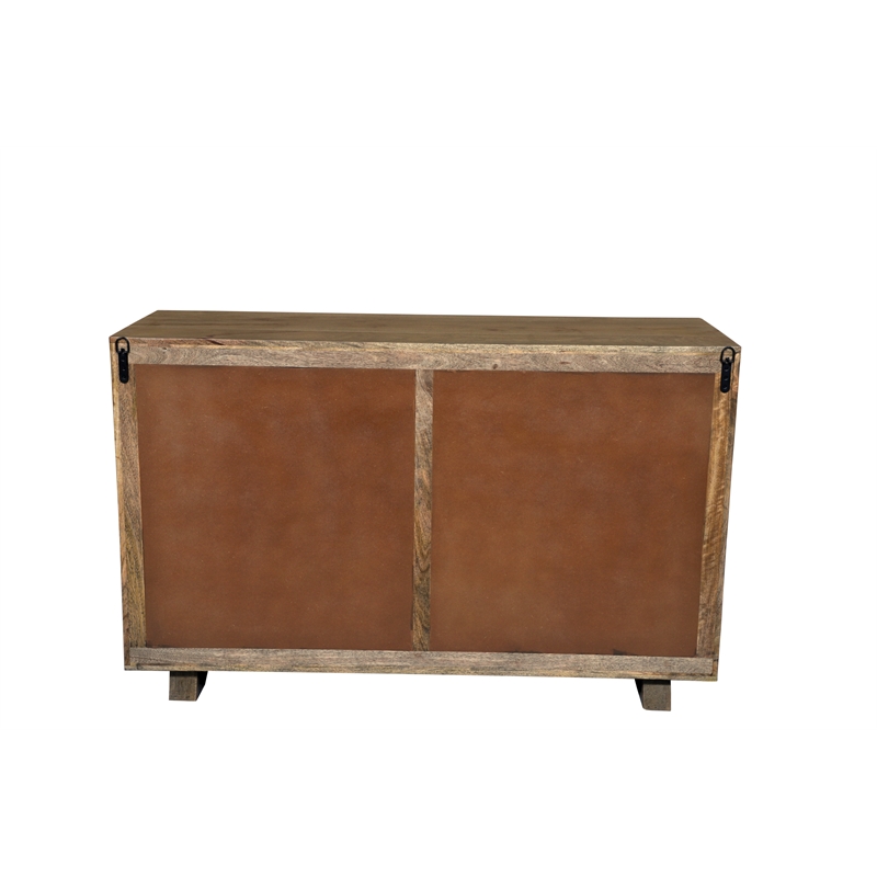 Pemberly Row Handcrafted Solid Wood Dresser with 6 Drawers in Weathered Brown