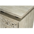 Pemberly Row Floral Carved Solid Wood Desk with 3 Drawers and 1 Cabinet in White