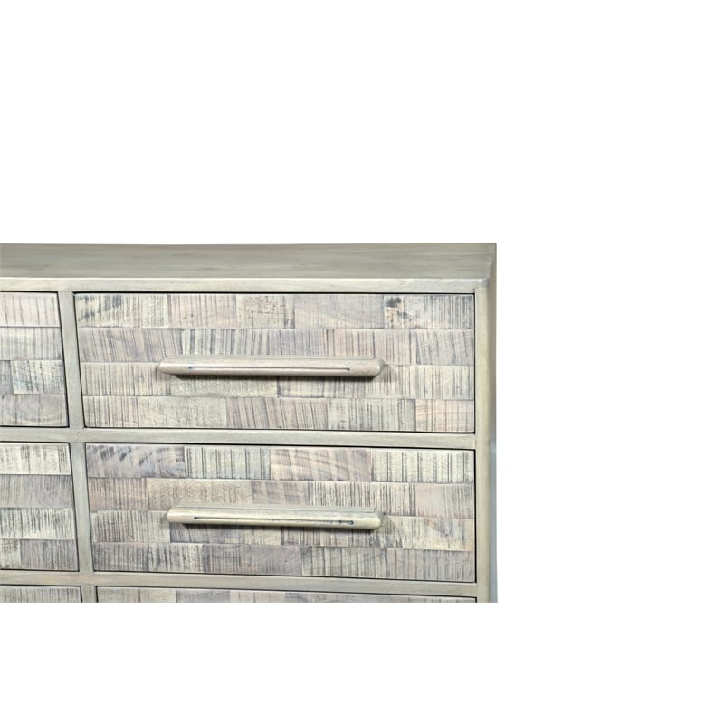 Pemberly Row Handcrafted Solid Wood Dresser with 6 Drawers in Weathered Gray