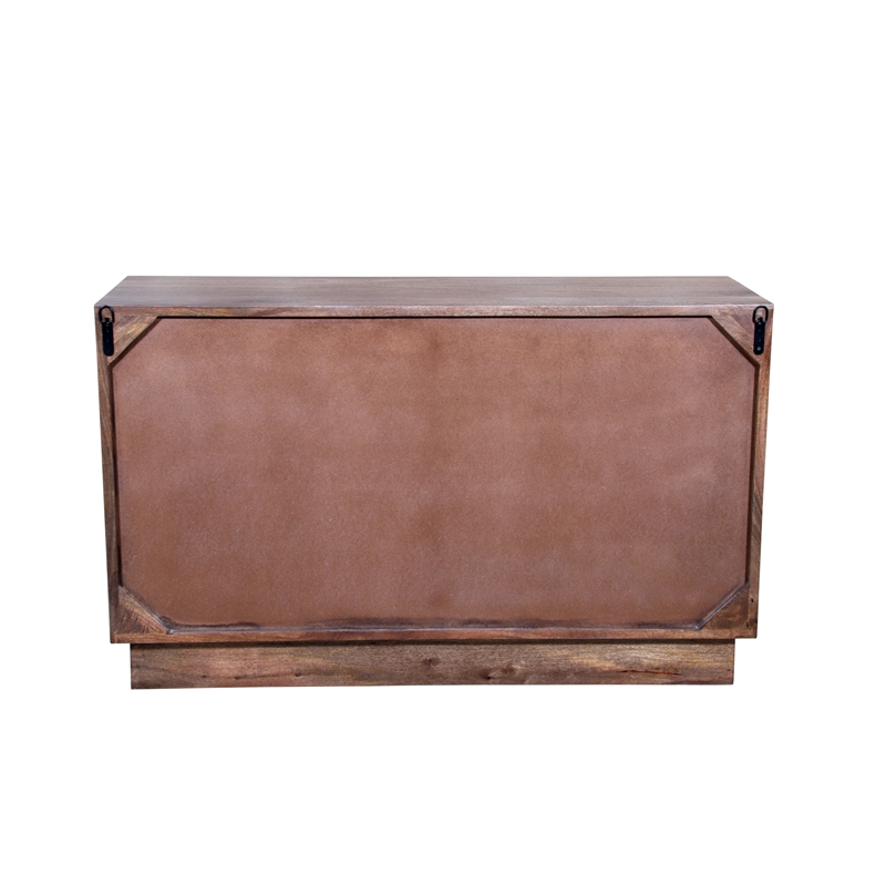 Pemberly Row Carved and Handcrafted Solid Wood Dresser with 6 Drawers in Brown