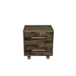 Pemberly Row Modern Carved Solid Wood Nightstand with 2 Drawers in Dark Brown