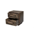 Pemberly Row Modern Carved Solid Wood Nightstand with 2 Drawers in Dark Brown