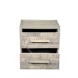Pemberly Row Modern Carved Solid Wood Nightstand with 2 Drawers in Gray Wash