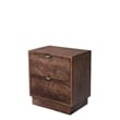 Pemberly Row Modern Carved Solid Wood Nightstand with 2 Drawers in Dark Brown