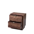 Pemberly Row Modern Carved Solid Wood Nightstand with 2 Drawers in Dark Brown