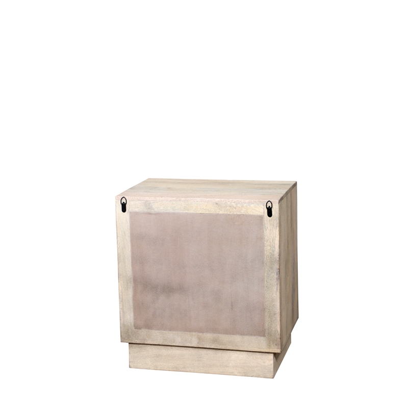 Pemberly Row Modern Carved Solid Wood Nightstand with 2 Drawers in Gray Wash