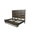 Pemberly Row King Size Panel Bed Handcrafted from Solid Wood in Dark Brown