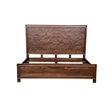 Pemberly Row Carved King Size Panel Bed Handcrafted from Solid Wood in Brown