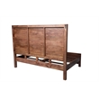 Pemberly Row Carved King Size Panel Bed Handcrafted from Solid Wood in Brown