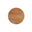 Pemberly Row Round Solid Wood Coffee Table with Brown Top and Black Metal Base