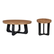 Pemberly Row 2-Piece Wood Living Room Table Set with Round Coffee & End Table