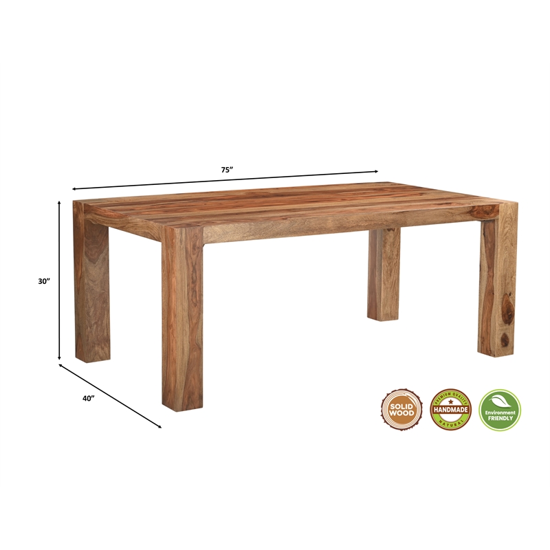 Pemberly Row Brown Wood 7-Piece Dining Set with Rectangular Table and Chairs