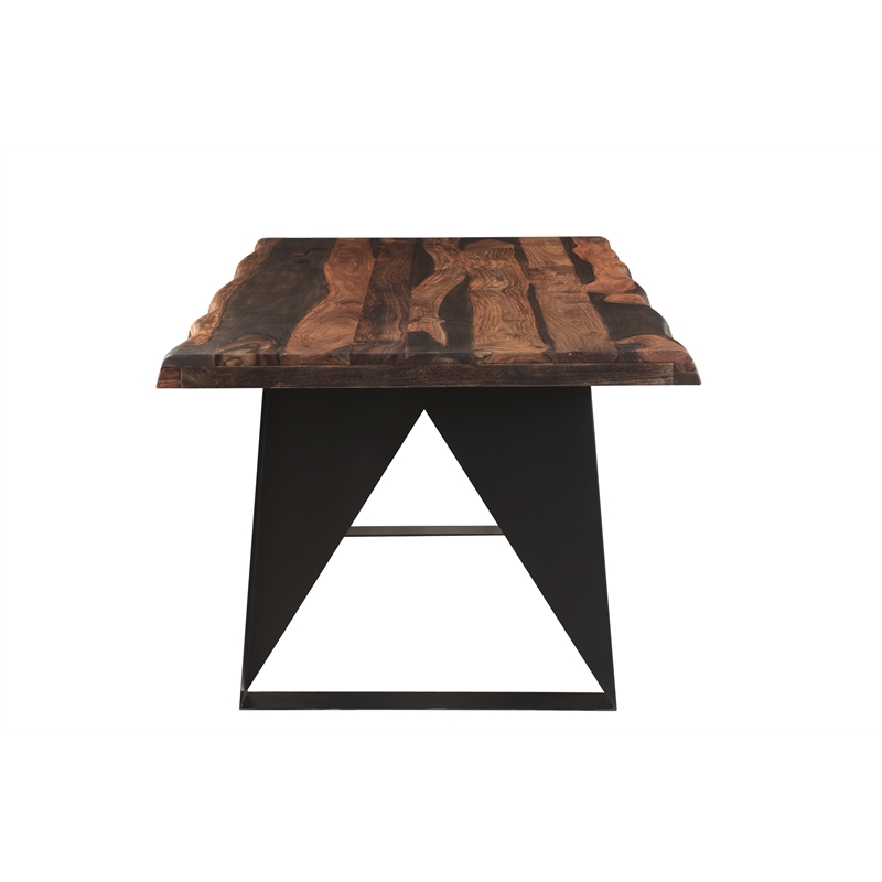 Pemberly Row Dark Brown Wood and Metal 7-Piece Dining Set with Table and Chairs
