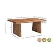 Pemberly Row Brown Solid Wood 7-Piece Dining Set with Live Edge Table and Chairs