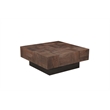 Pemberly Row 2-Piece Wood Living Room Set Square Coffee & End Tables Dark Brown
