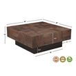 Pemberly Row 2-Piece Wood Living Room Set Square Coffee & End Tables Dark Brown