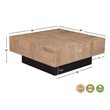 Pemberly Row 2-Piece Wood Living Room Set Square Coffee and End Tables Brown