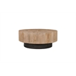 Pemberly Row 2-Piece Wood Living Room Set Round Coffee and End Tables Brown