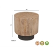 Pemberly Row 2-Piece Wood Living Room Set Round Coffee and End Tables Brown