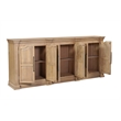 Pemberly Row Wood Sideboard with 6 Arched Doors Natural Brown Storage Cabinet